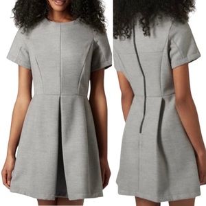 TOPSHOP Gray A Line Box Pleat Dress Size US 6